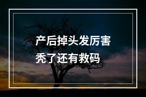 产后掉头发厉害秃了还有救码