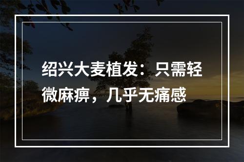 绍兴大麦植发：只需轻微麻痹，几乎无痛感