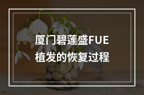 厦门碧莲盛FUE植发的恢复过程