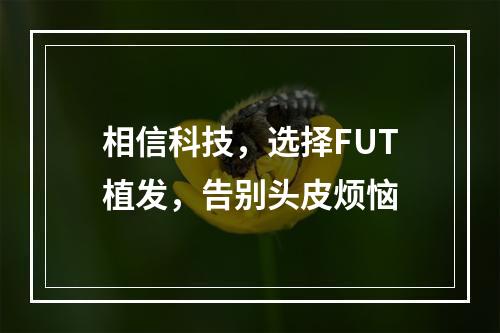 相信科技，选择FUT植发，告别头皮烦恼