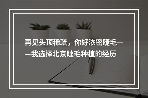 再见头顶稀疏，你好浓密睫毛——我选择北京睫毛种植的经历