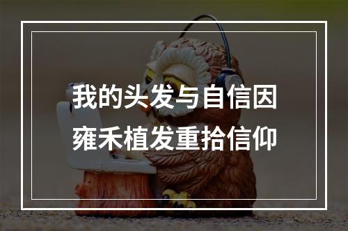 我的头发与自信因雍禾植发重拾信仰