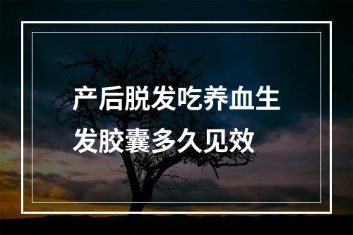 产后脱发吃养血生发胶囊多久见效