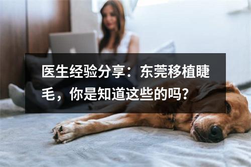 医生经验分享：东莞移植睫毛，你是知道这些的吗？