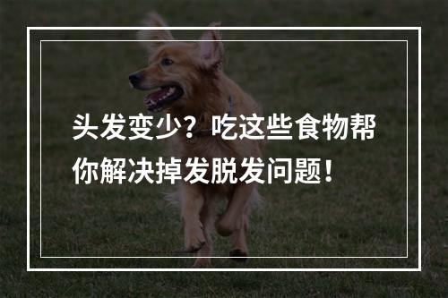 头发变少？吃这些食物帮你解决掉发脱发问题！