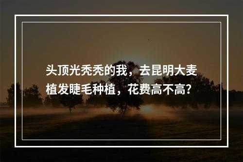 头顶光秃秃的我，去昆明大麦植发睫毛种植，花费高不高？