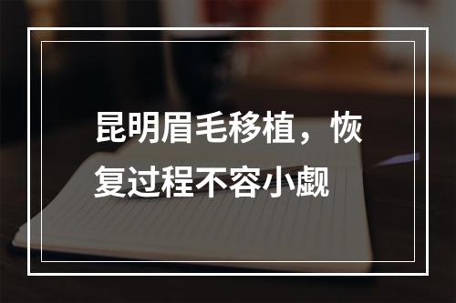 昆明眉毛移植，恢复过程不容小觑