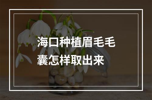 海口种植眉毛毛囊怎样取出来