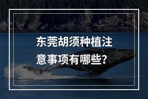 东莞胡须种植注意事项有哪些？