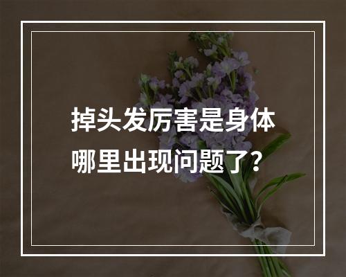 掉头发厉害是身体哪里出现问题了？