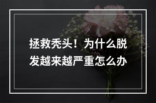 拯救秃头！为什么脱发越来越严重怎么办