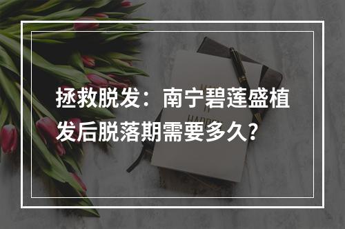 拯救脱发：南宁碧莲盛植发后脱落期需要多久？