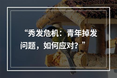 “秀发危机：青年掉发问题，如何应对？”