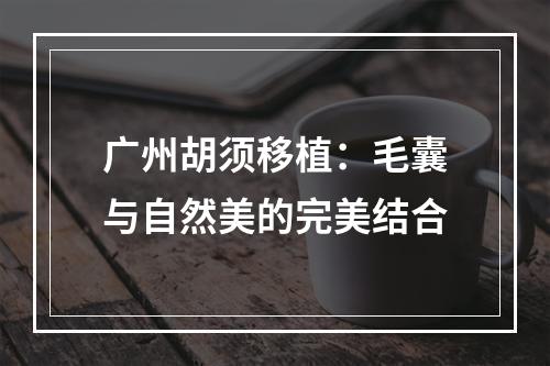 广州胡须移植：毛囊与自然美的完美结合