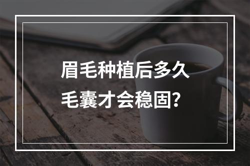 眉毛种植后多久毛囊才会稳固？