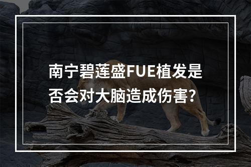 南宁碧莲盛FUE植发是否会对大脑造成伤害？