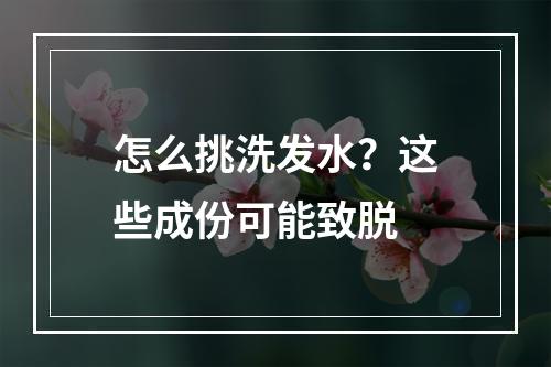 怎么挑洗发水？这些成份可能致脱