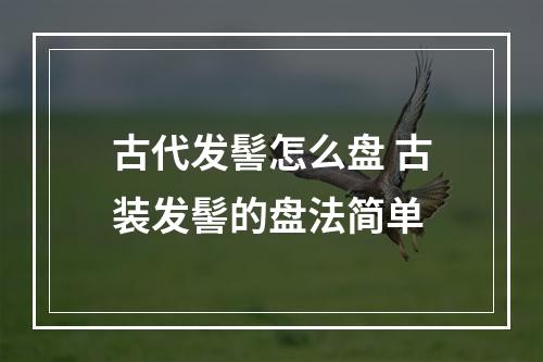 古代发髻怎么盘 古装发髻的盘法简单