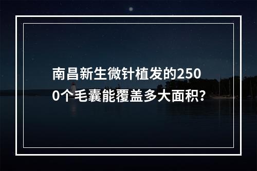 南昌新生微针植发的2500个毛囊能覆盖多大面积？