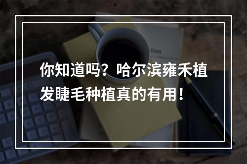 你知道吗？哈尔滨雍禾植发睫毛种植真的有用！