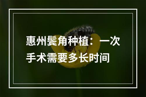 惠州鬓角种植：一次手术需要多长时间