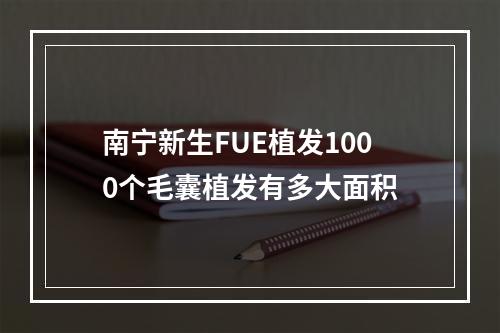 南宁新生FUE植发1000个毛囊植发有多大面积