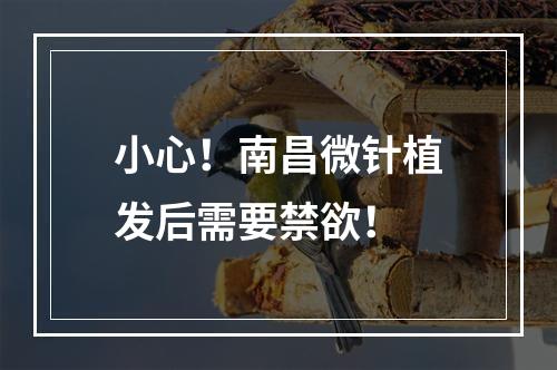 小心！南昌微针植发后需要禁欲！