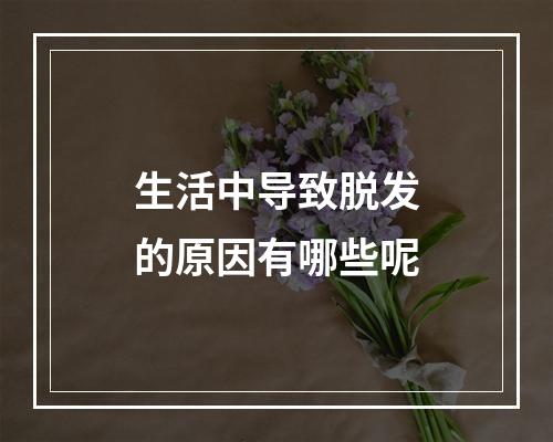 生活中导致脱发的原因有哪些呢