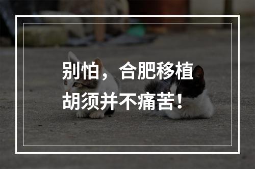 别怕，合肥移植胡须并不痛苦！