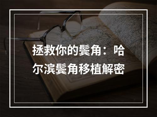 拯救你的鬓角：哈尔滨鬓角移植解密