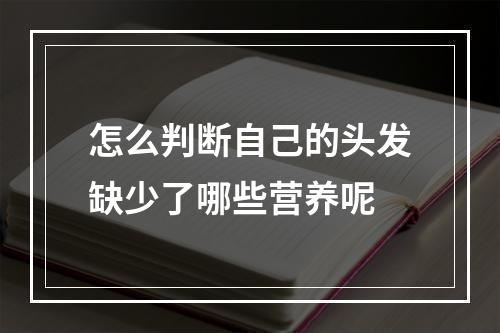 怎么判断自己的头发缺少了哪些营养呢