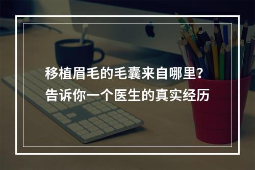 移植眉毛的毛囊来自哪里？告诉你一个医生的真实经历