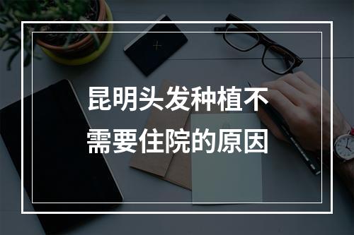 昆明头发种植不需要住院的原因