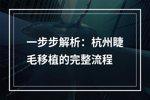 一步步解析：杭州睫毛移植的完整流程