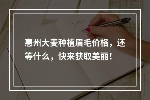 惠州大麦种植眉毛价格，还等什么，快来获取美丽！