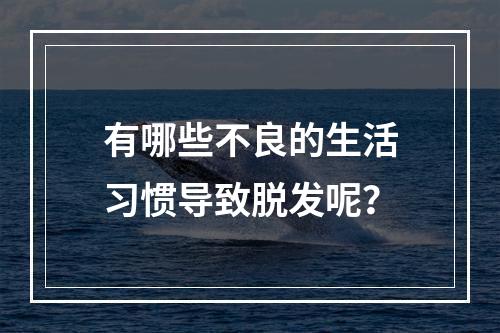 有哪些不良的生活习惯导致脱发呢？