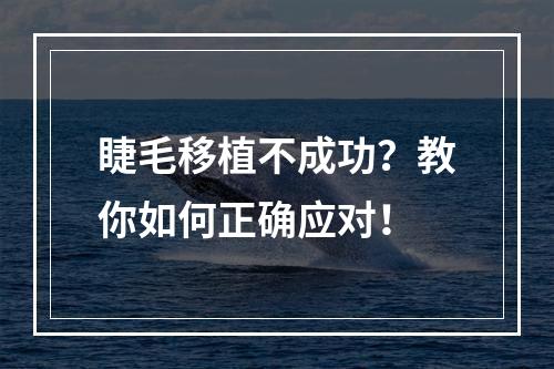 睫毛移植不成功？教你如何正确应对！