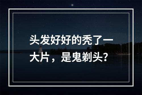 头发好好的秃了一大片，是鬼剃头？