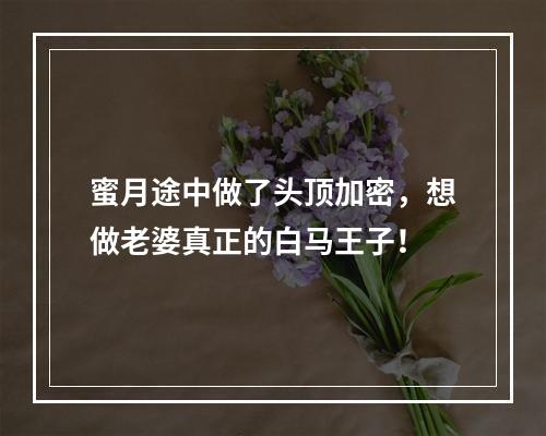 蜜月途中做了头顶加密，想做老婆真正的白马王子！