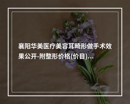 襄阳华美医疗美容耳畸形做手术效果公开-附整形价格(价目)表