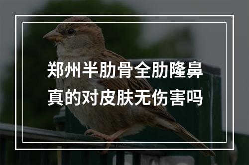 郑州半肋骨全肋隆鼻真的对皮肤无伤害吗