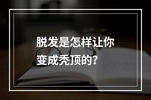 脱发是怎样让你变成秃顶的？