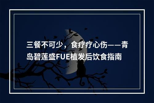 三餐不可少，食疗疗心伤——青岛碧莲盛FUE植发后饮食指南