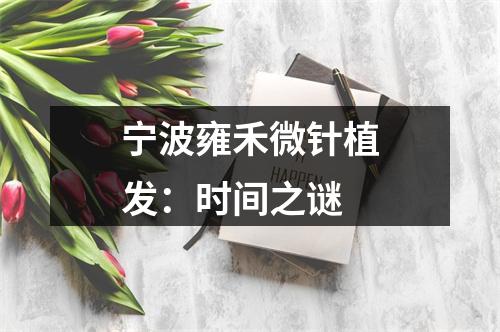 宁波雍禾微针植发：时间之谜