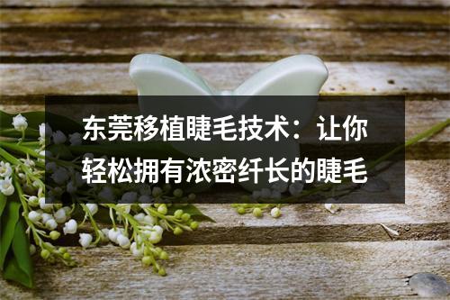 东莞移植睫毛技术：让你轻松拥有浓密纤长的睫毛