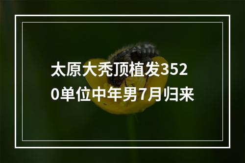 太原大秃顶植发3520单位中年男7月归来