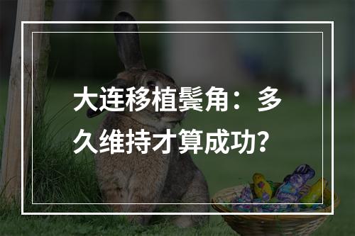 大连移植鬓角：多久维持才算成功？