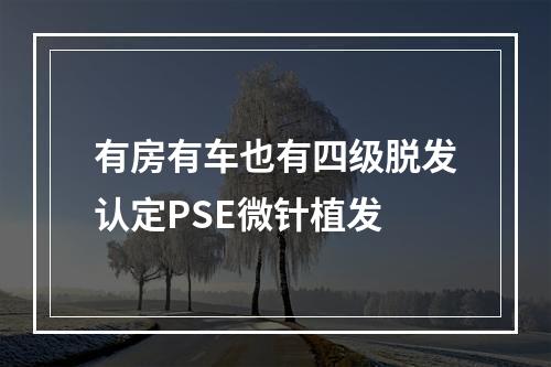 有房有车也有四级脱发认定PSE微针植发