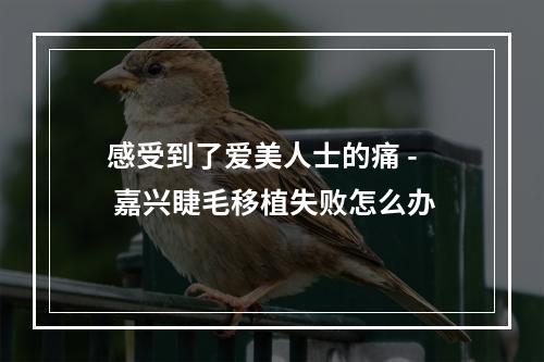 感受到了爱美人士的痛 - 嘉兴睫毛移植失败怎么办