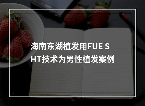 海南东湖植发用FUE SHT技术为男性植发案例